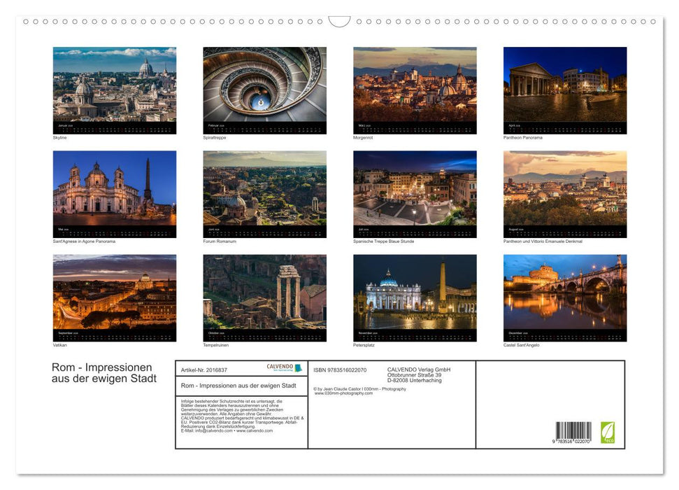 Rom - Impressionen aus der ewigen Stadt (CALVENDO Wandkalender 2026)