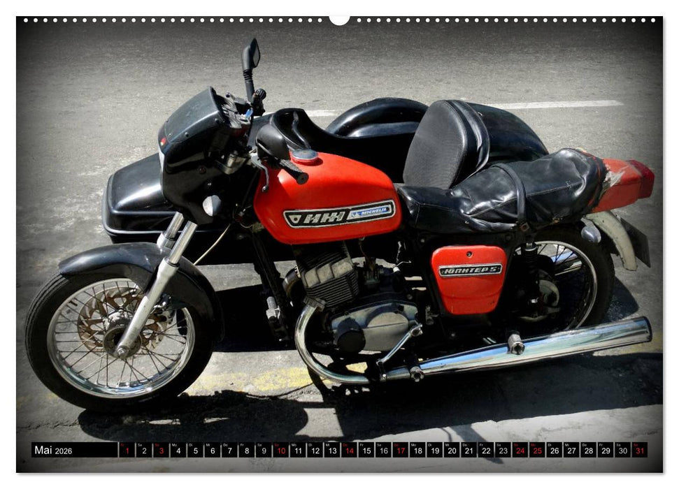Motorrad-Gespanne in Kuba (CALVENDO Premium Wandkalender 2026)