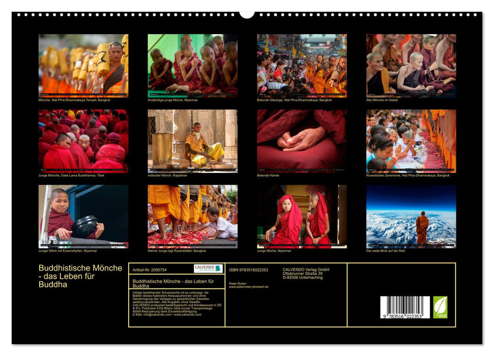 Buddhistische Mönche - das Leben für Buddha (CALVENDO Premium Wandkalender 2026)