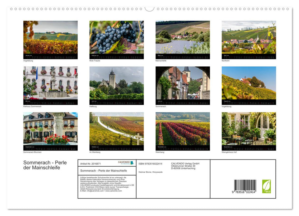 Sommerach - Perle der Mainschleife (CALVENDO Premium Wandkalender 2026)
