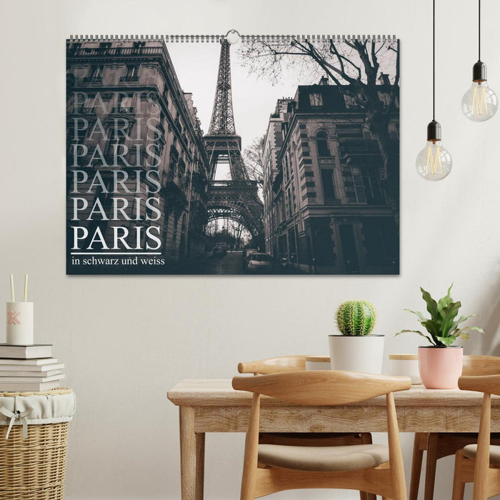 Paris - in schwarz und weiss (CALVENDO Wandkalender 2026)