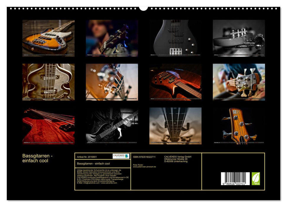 Bassgitarren - einfach cool (CALVENDO Premium Wandkalender 2026)