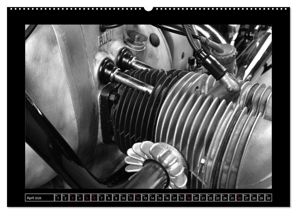 BMW R69S in schwarzweiss (CALVENDO Premium Wandkalender 2026)