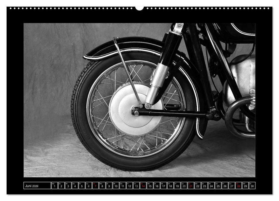 BMW R69S in schwarzweiss (CALVENDO Premium Wandkalender 2026)