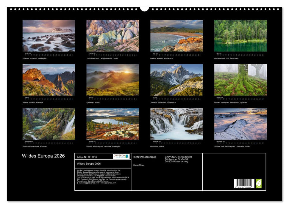 Wildes Europa 2026 (CALVENDO Wandkalender 2026)
