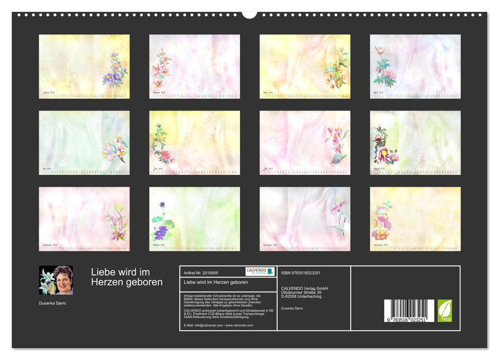 Liebe wird im Herzen geboren (CALVENDO Premium Wandkalender 2026)