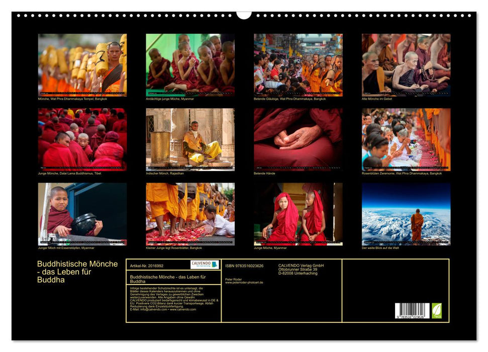 Buddhistische Mönche - das Leben für Buddha (CALVENDO Wandkalender 2026)