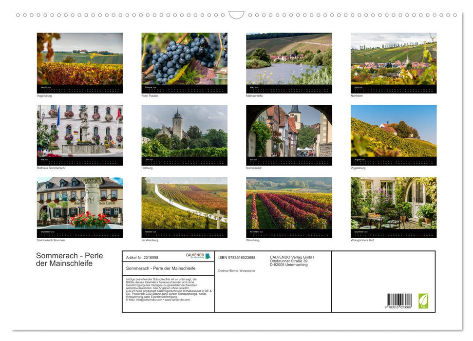 Sommerach - Perle der Mainschleife (CALVENDO Wandkalender 2026)