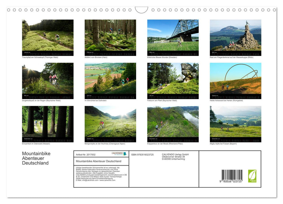 Mountainbike Abenteuer Deutschland (CALVENDO Wandkalender 2026)