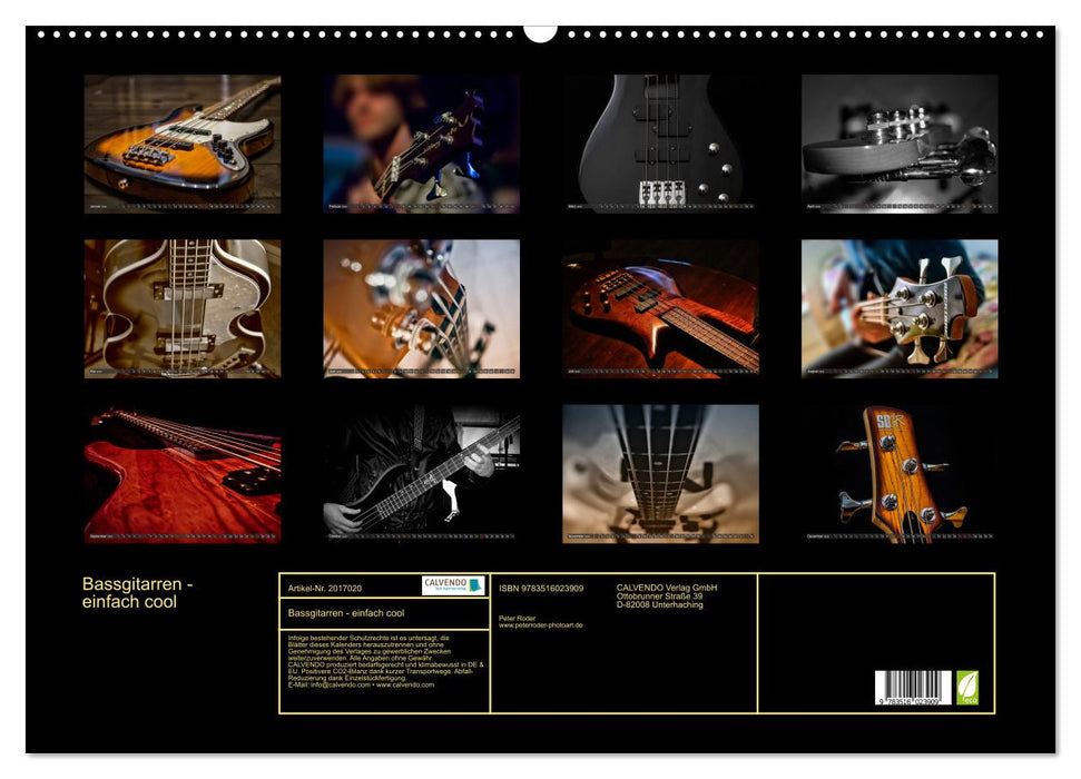 Bassgitarren - einfach cool (CALVENDO Wandkalender 2026)