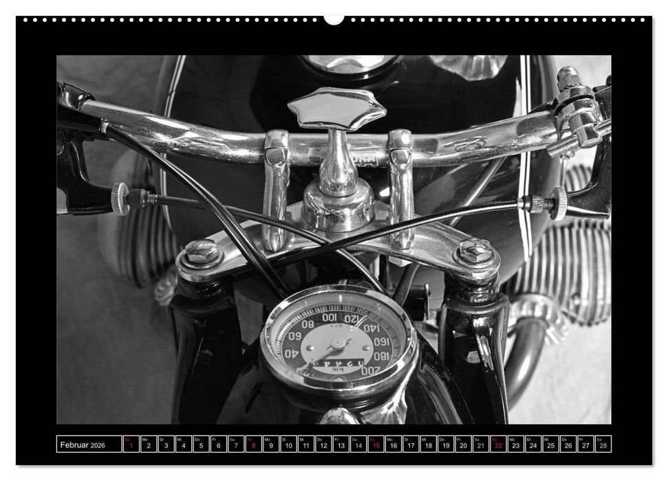 BMW R69S in schwarzweiss (CALVENDO Wandkalender 2026)