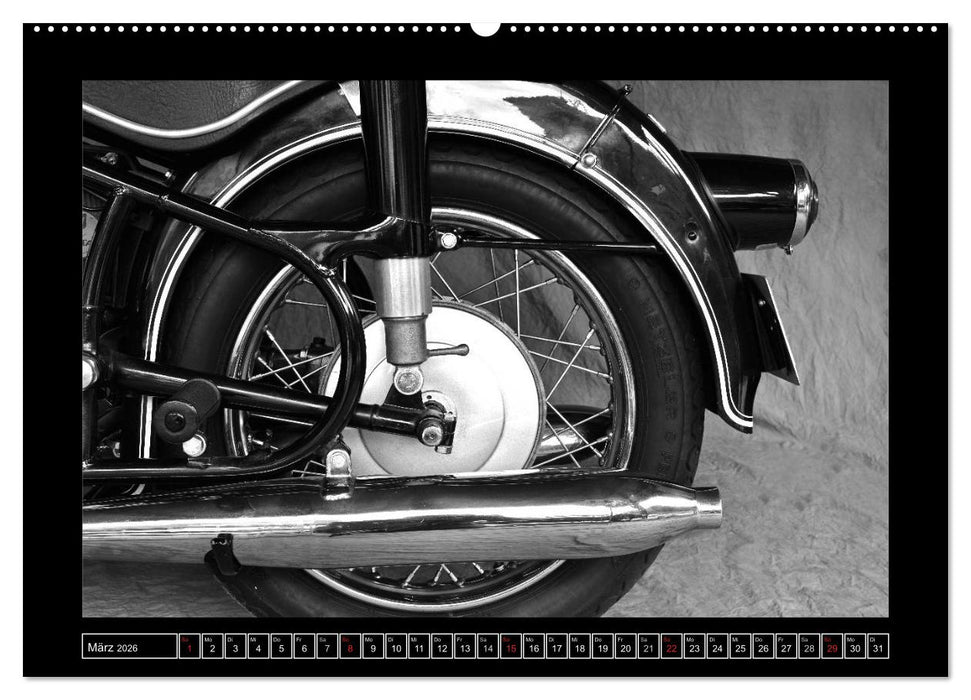 BMW R69S in schwarzweiss (CALVENDO Wandkalender 2026)