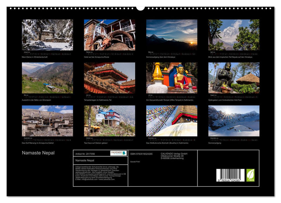 Namaste Nepal (CALVENDO Premium Wandkalender 2026)