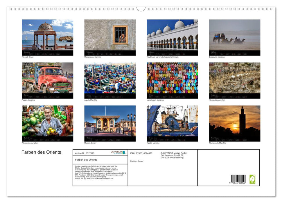 Farben des Orients (CALVENDO Wandkalender 2026)