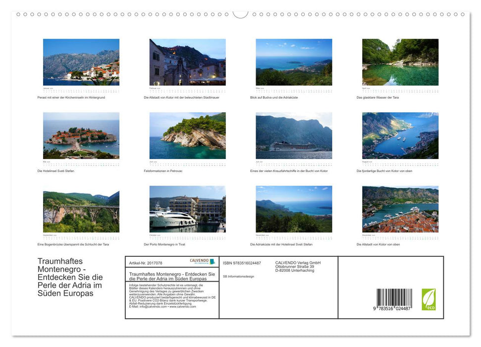 Traumhaftes Montenegro - Entdecken Sie die Perle der Adria im Süden Europas (CALVENDO Premium Wandkalender 2026)