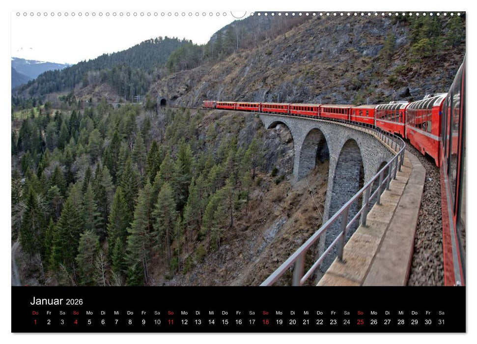 Schweizer Eisenbahn (CALVENDO Premium Wandkalender 2026)