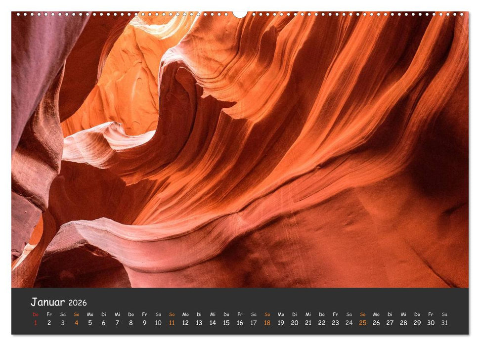 Die Canyons der USA (CALVENDO Premium Wandkalender 2026)