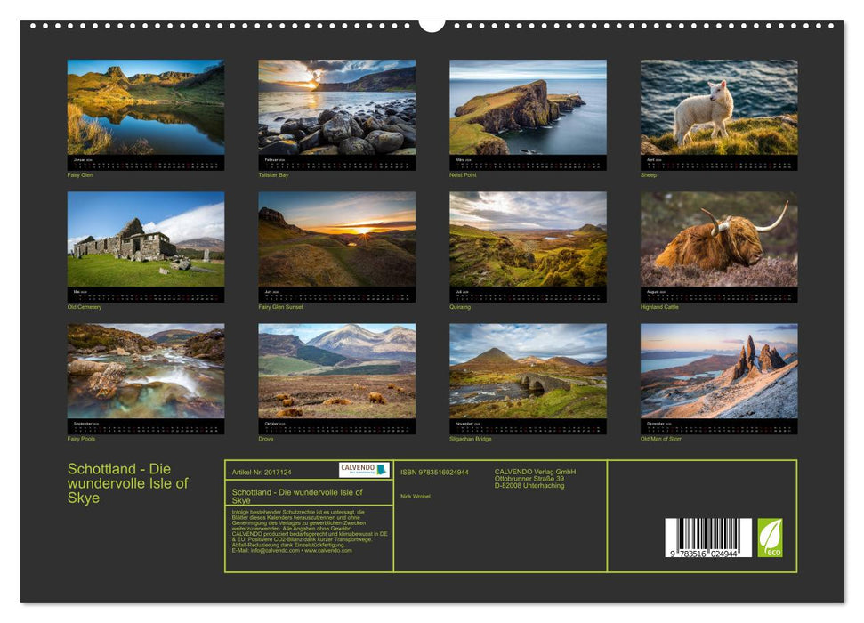 Schottland - Die wundervolle Isle of Skye (CALVENDO Premium Wandkalender 2026)