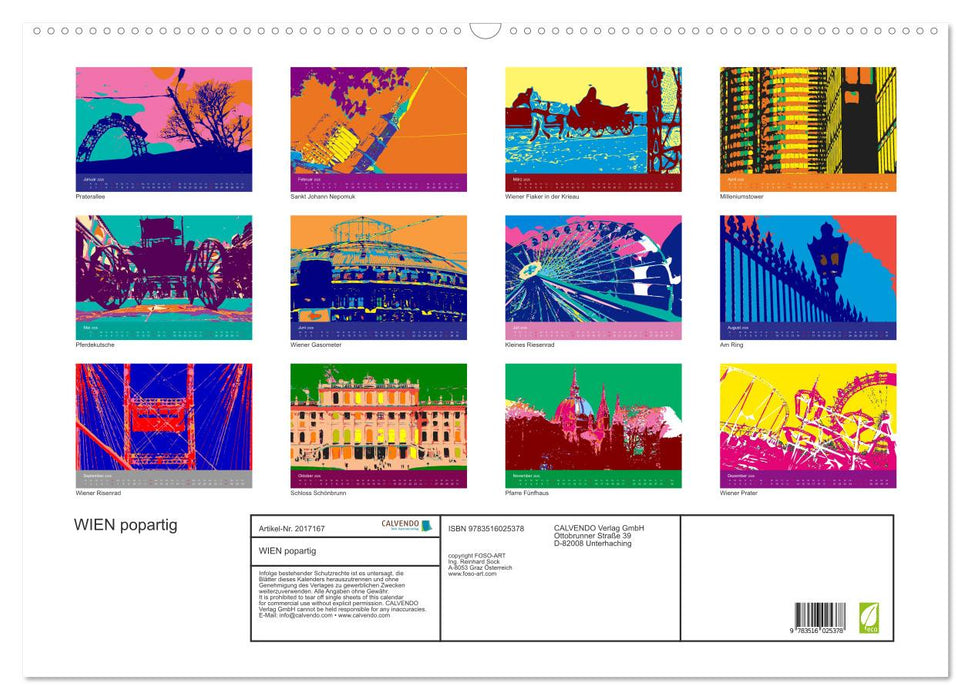WIEN popartig (CALVENDO Wandkalender 2026)
