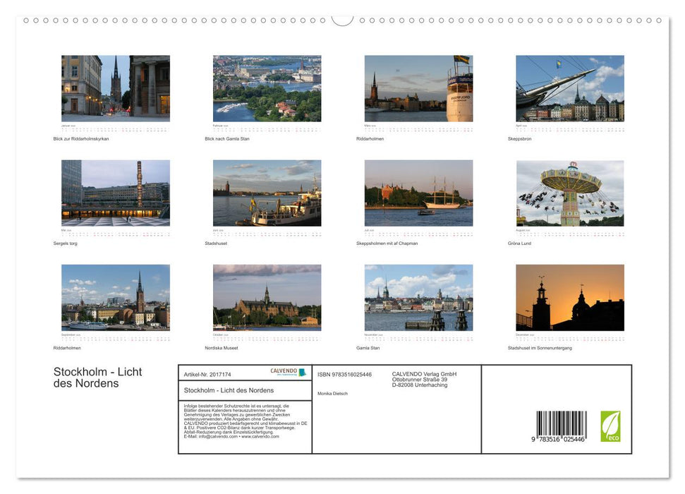Stockholm - Licht des Nordens (CALVENDO Premium Wandkalender 2026)