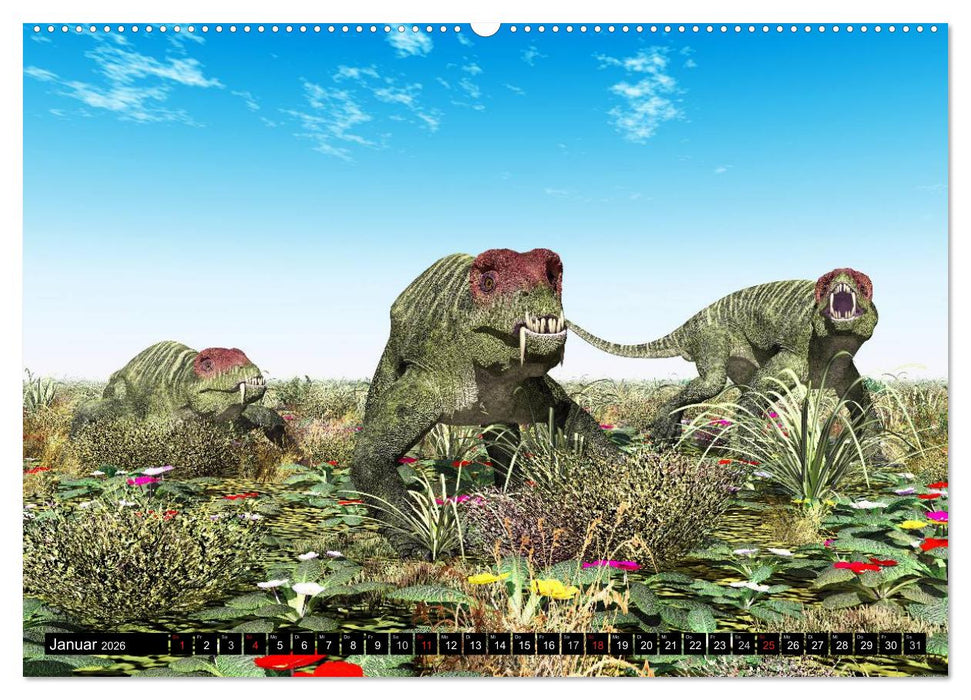 Dinosaurier. Urzeitliche Giganten (CALVENDO Wandkalender 2026)