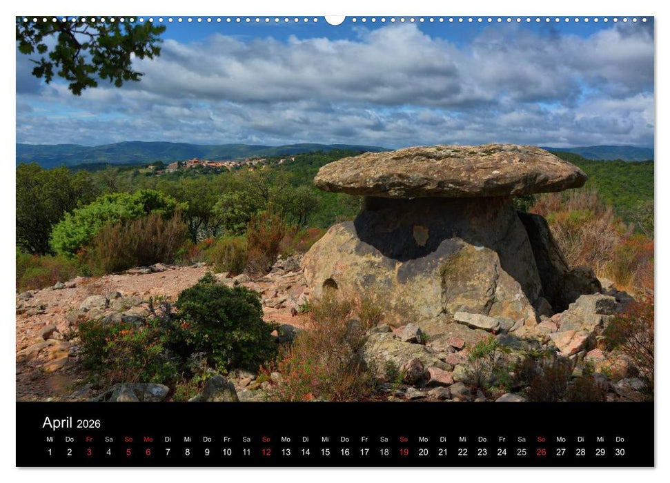 Frankreichs geheimnisvoller Süden - Dolmen und Menhire im Languedoc-Roussillon (CALVENDO Wandkalender 2026)