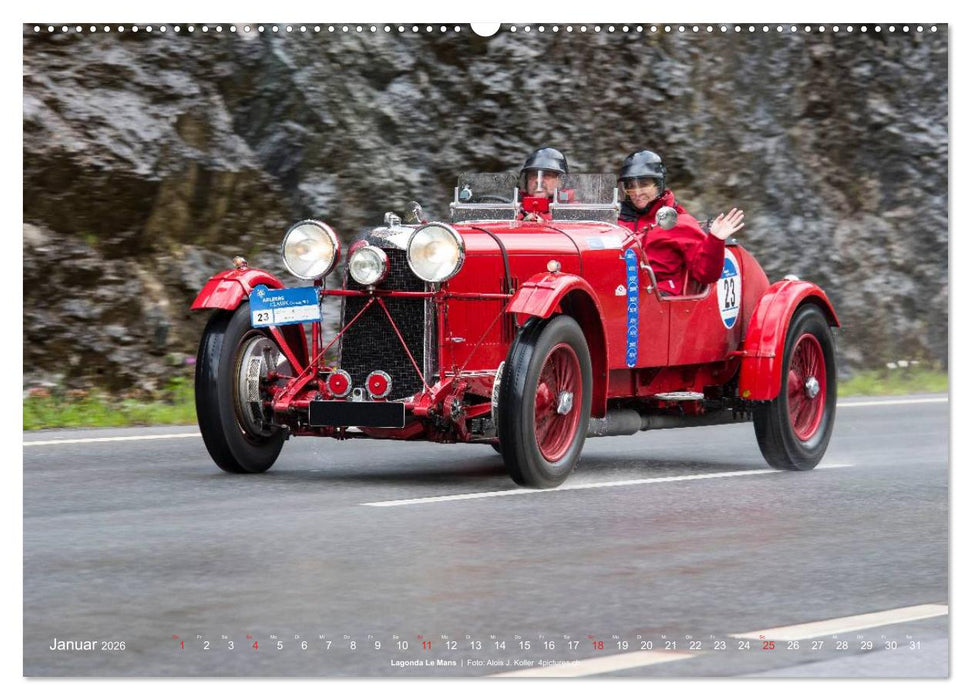 Classic Cars auf Passstrassen 2026 (CALVENDO Premium Wandkalender 2026)