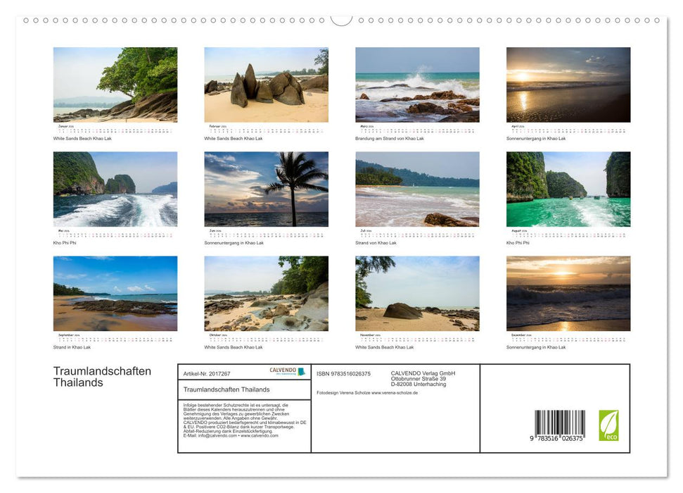 Traumlandschaften Thailands (CALVENDO Premium Wandkalender 2026)