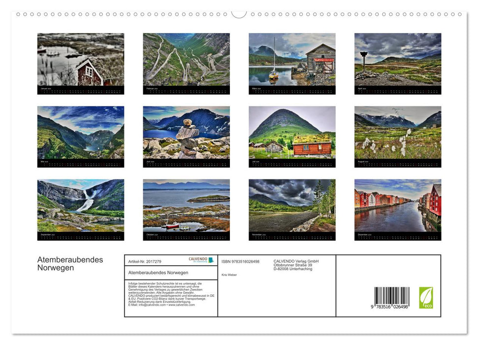 Atemberaubendes Norwegen (CALVENDO Premium Wandkalender 2026)