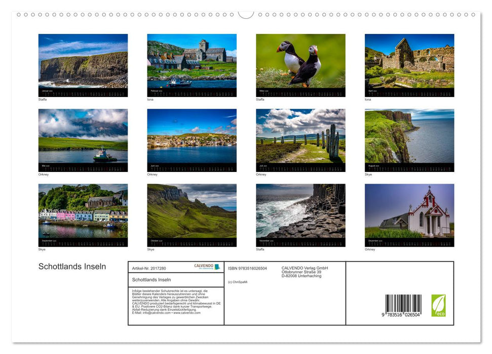 Schottlands Inseln (CALVENDO Premium Wandkalender 2026)