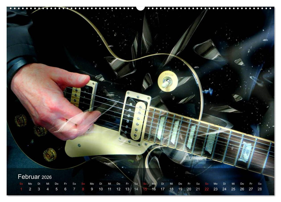 Rockgitarren Power (CALVENDO Premium Wandkalender 2026)