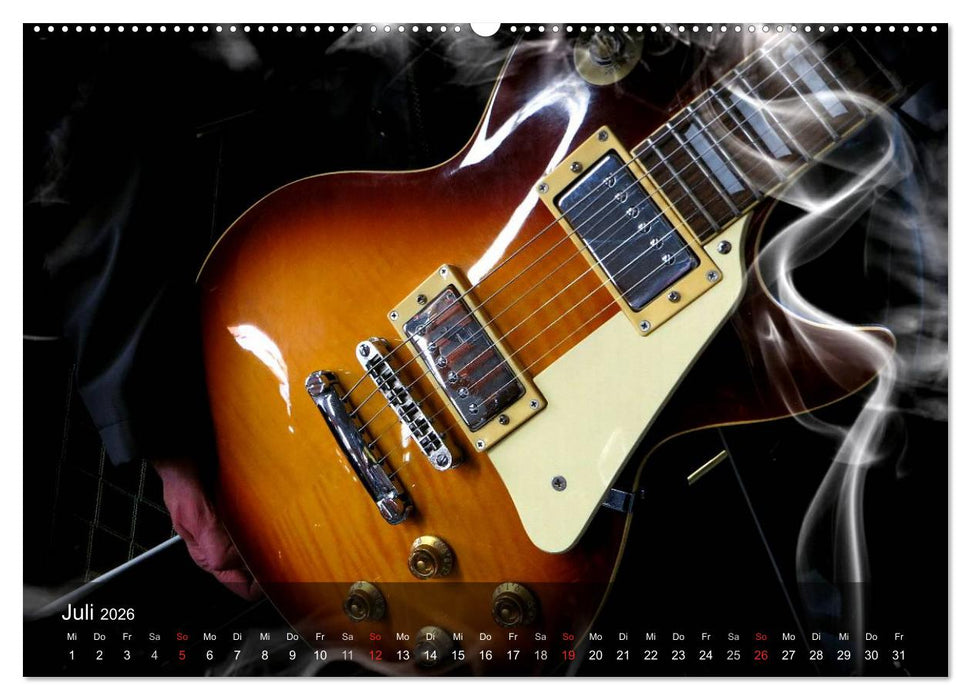 Rockgitarren Power (CALVENDO Premium Wandkalender 2026)