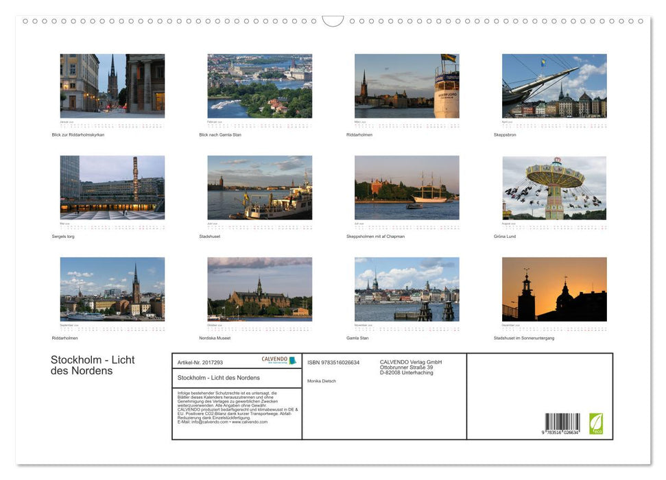 Stockholm - Licht des Nordens (CALVENDO Wandkalender 2026)
