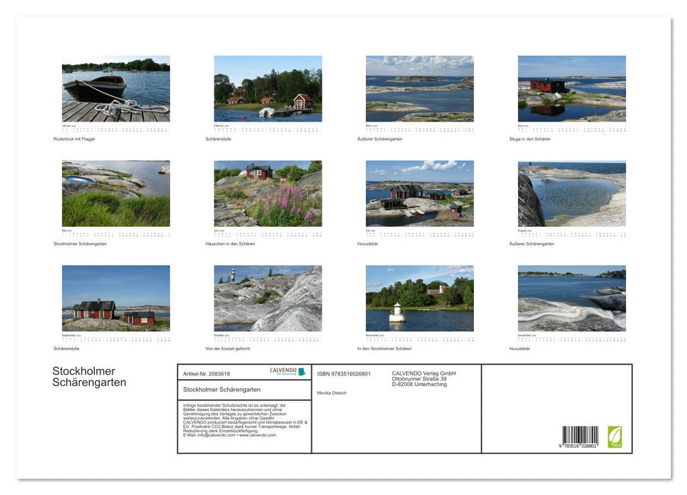 Stockholmer Schärengarten (CALVENDO Wandkalender 2026)
