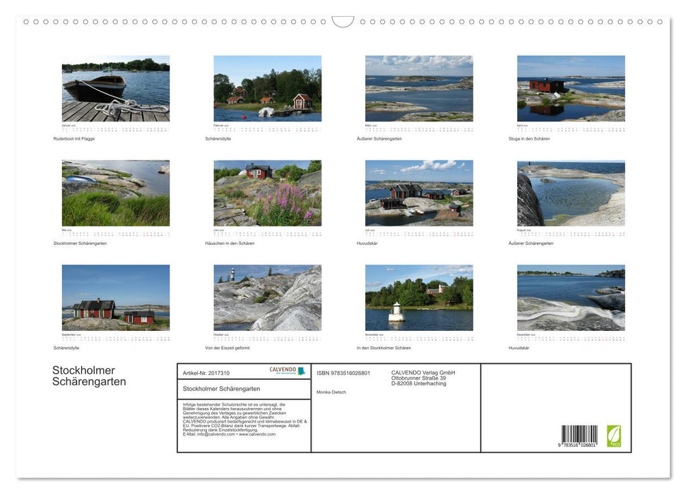 Stockholmer Schärengarten (CALVENDO Wandkalender 2026)