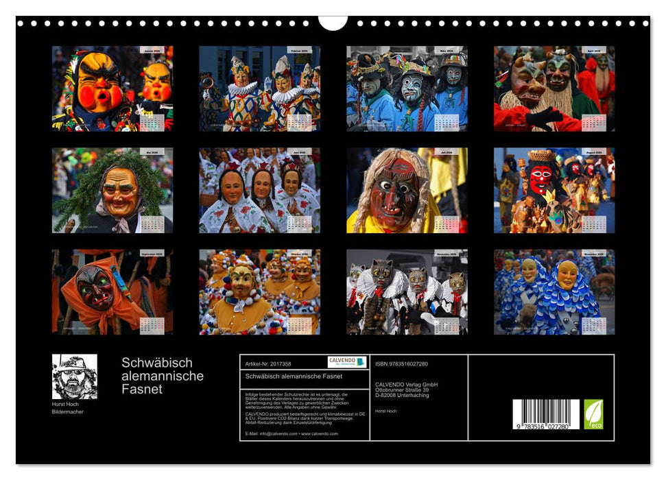 Schwäbisch alemannische Fasnet (CALVENDO Wandkalender 2026)