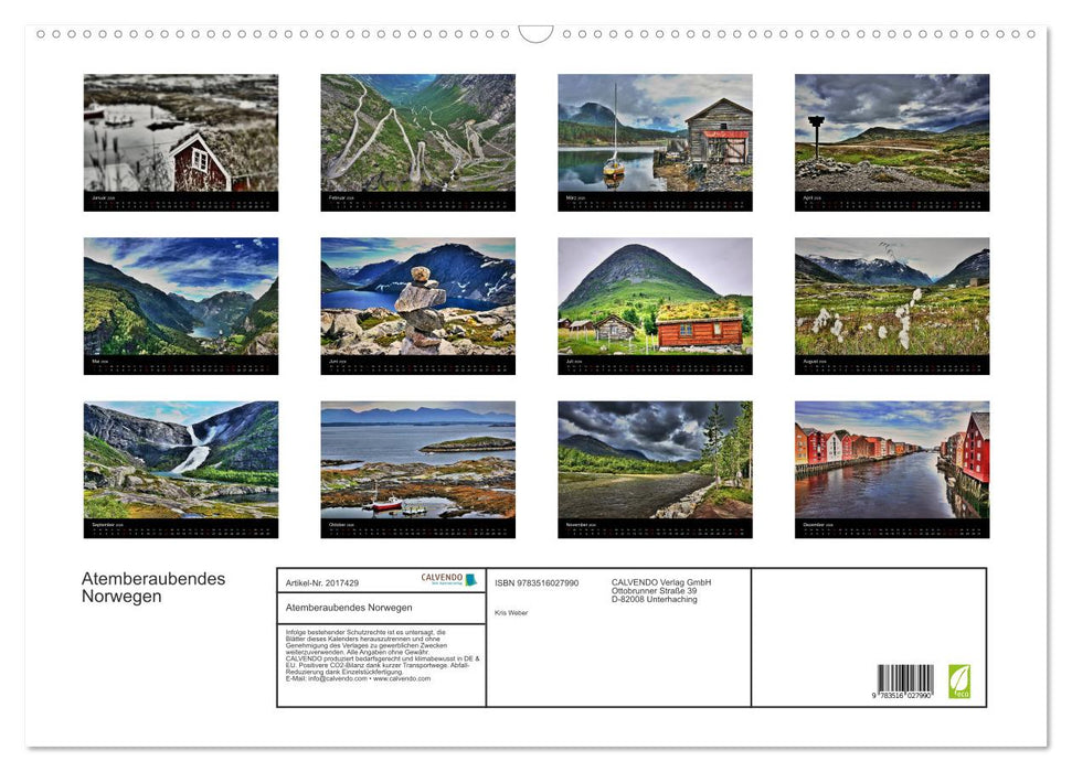 Atemberaubendes Norwegen (CALVENDO Wandkalender 2026)