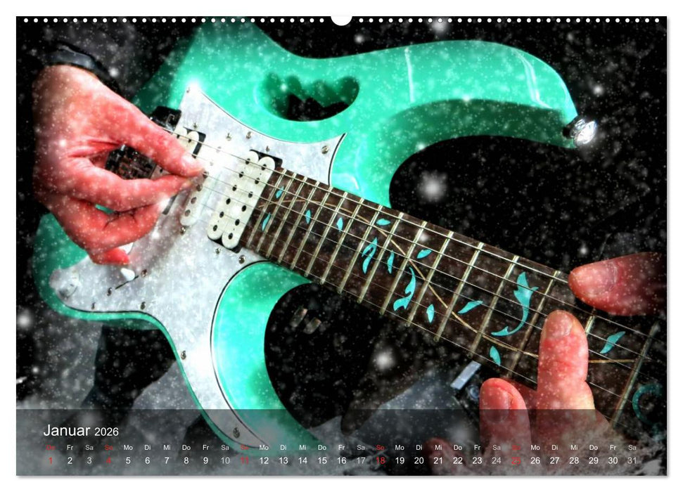Rockgitarren Power (CALVENDO Wandkalender 2026)
