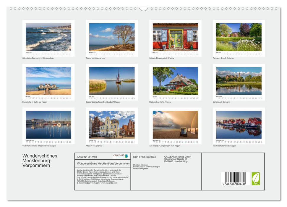 Wunderschönes Mecklenburg-Vorpommern (CALVENDO Premium Wandkalender 2026)