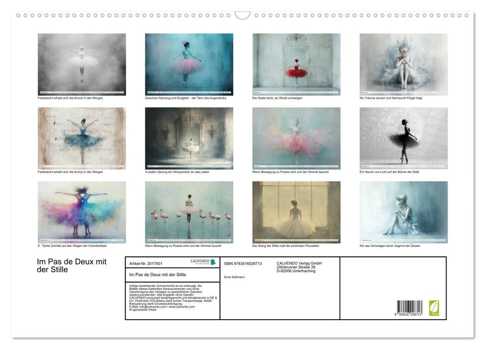 Im Pas de Deux mit der Stille (CALVENDO Wandkalender 2026)