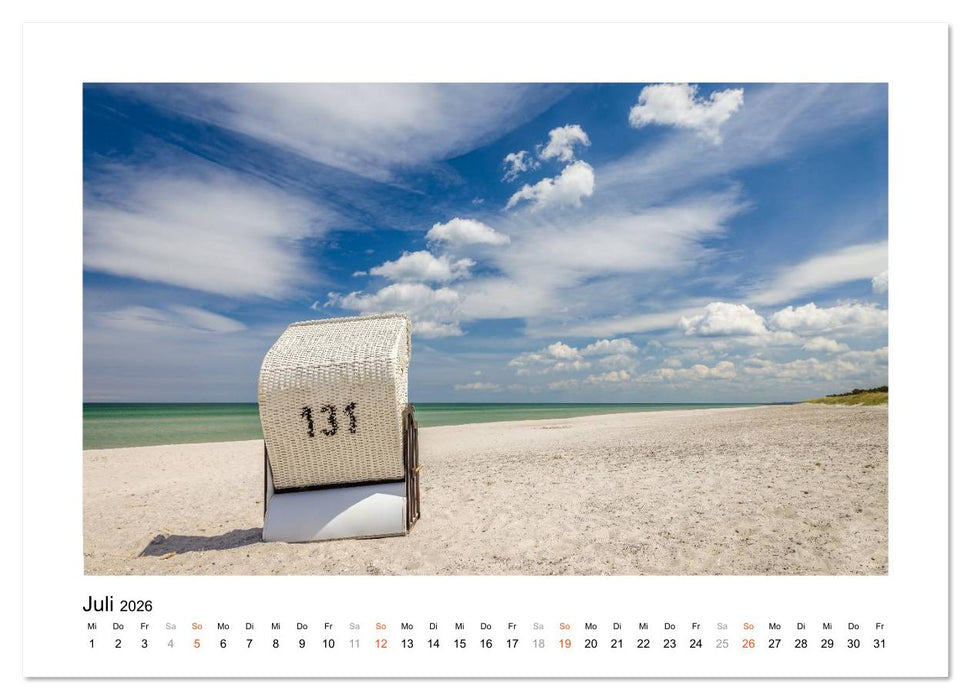 Strandkorb Idylle (CALVENDO Premium Wandkalender 2026)