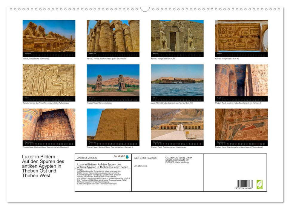 Luxor in Bildern - Auf den Spuren des antiken Ägypten in Theben Ost und Theben West (CALVENDO Wandkalender 2026)