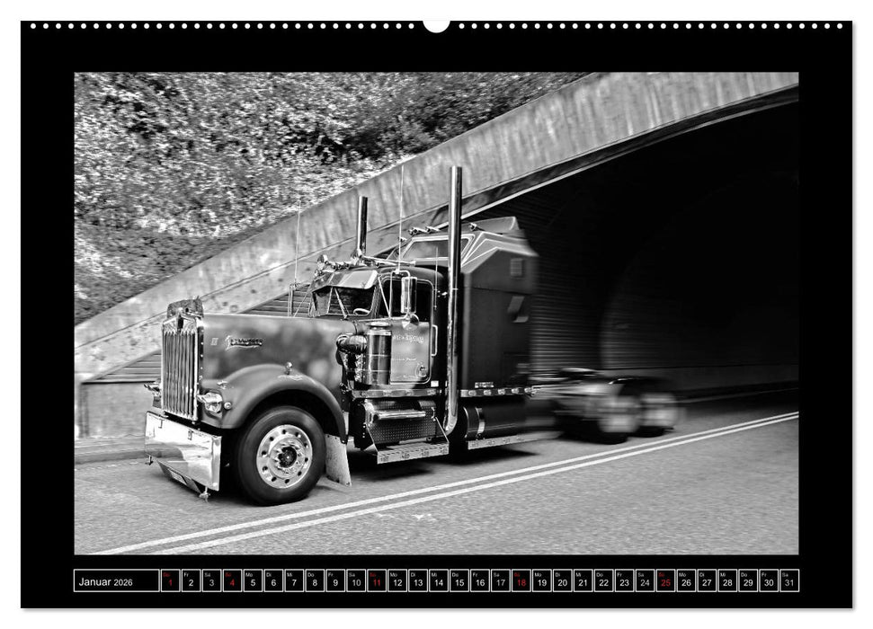 Kenworth W900A EXTHD - in schwarzweiß (CALVENDO Wandkalender 2026)