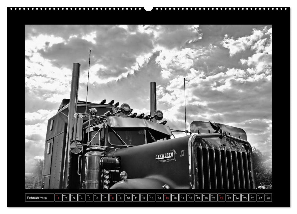 Kenworth W900A EXTHD - in schwarzweiß (CALVENDO Wandkalender 2026)