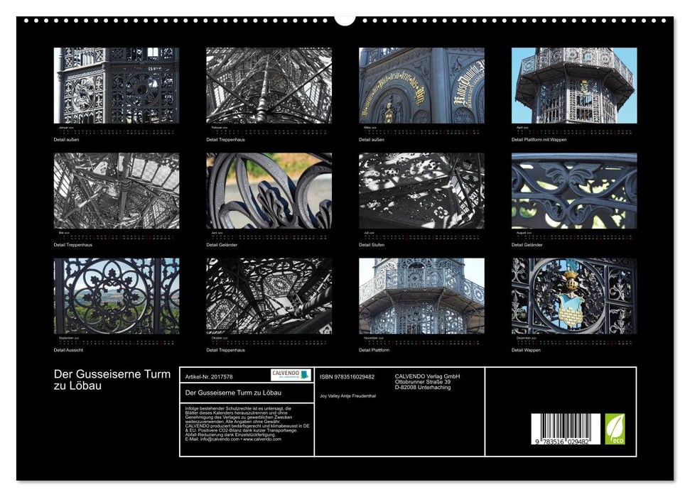 Der Gusseiserne Turm zu Löbau (CALVENDO Premium Wandkalender 2026)