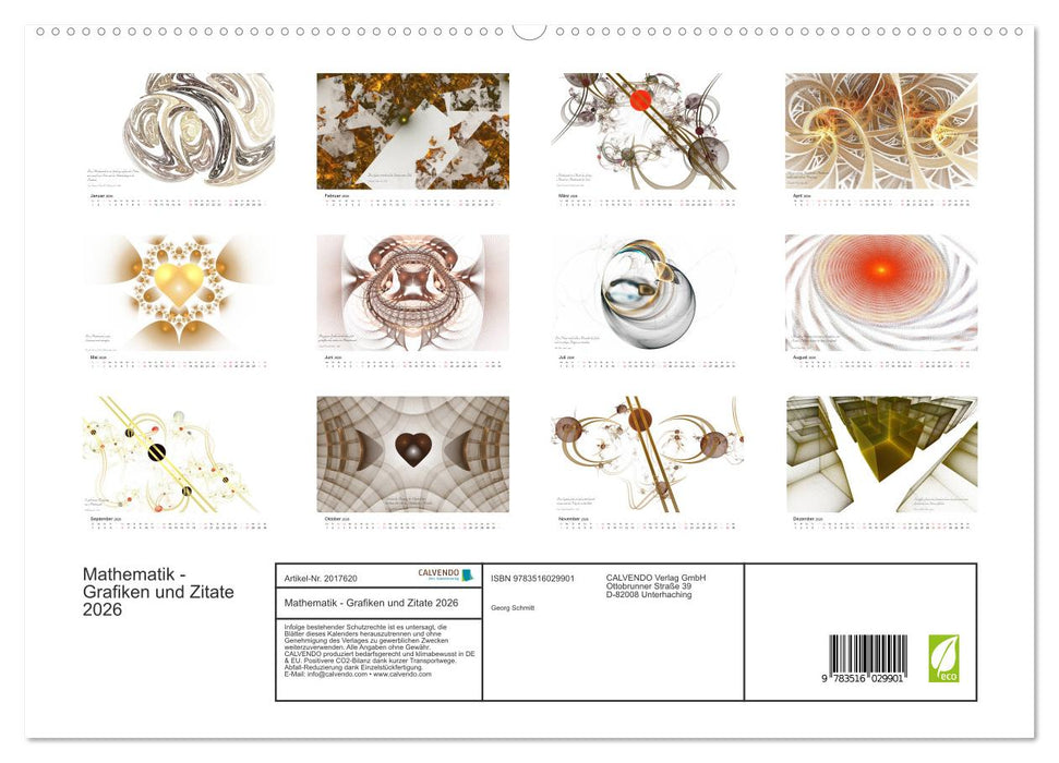 Mathematik - Grafiken und Zitate 2026 (CALVENDO Premium Wandkalender 2026)