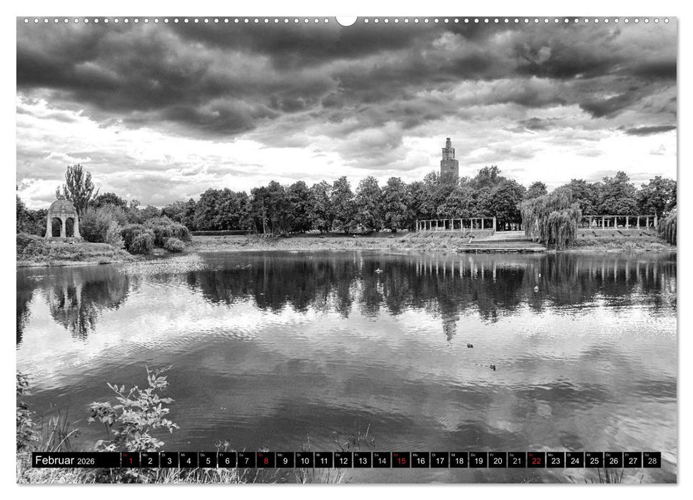 Magdeburg in Schwarz - Weiß (CALVENDO Premium Wandkalender 2026)