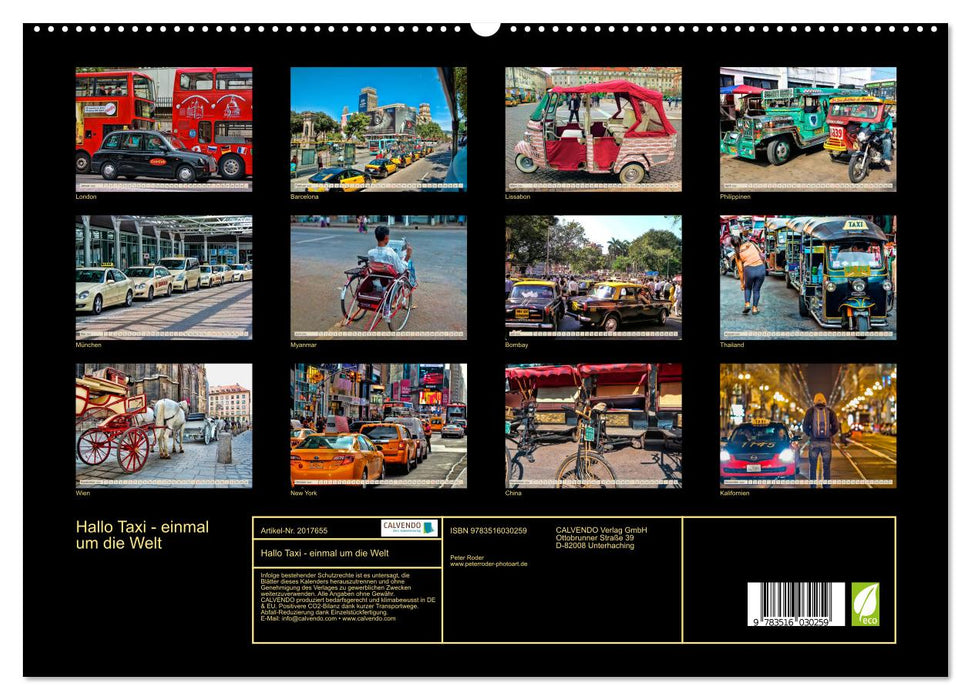 Hallo Taxi - einmal um die Welt (CALVENDO Premium Wandkalender 2026)