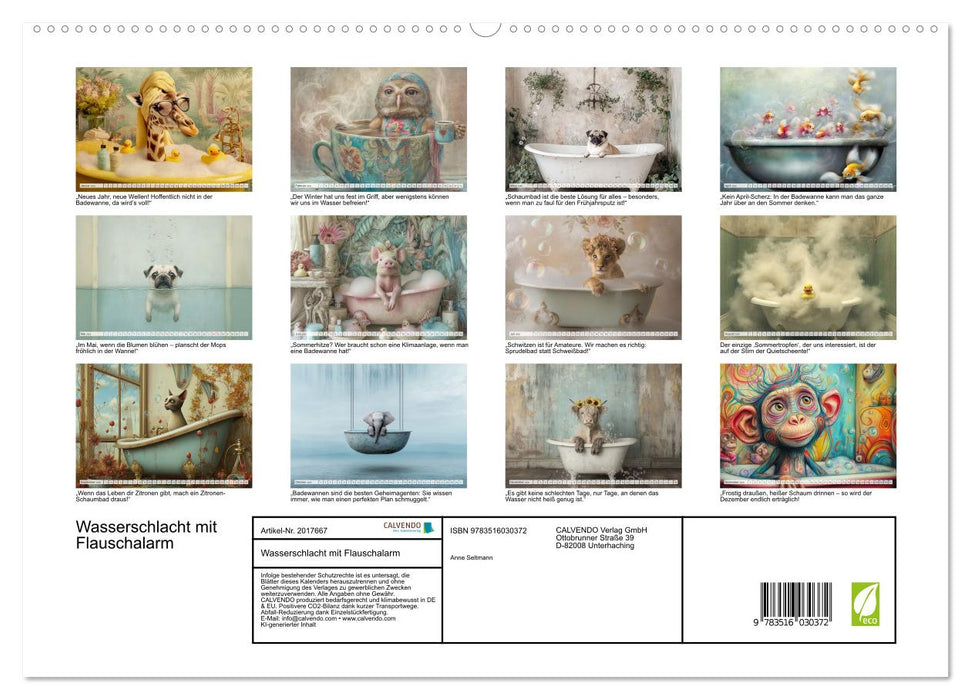 Wasserschlacht mit Flauschalarm (CALVENDO Premium Wandkalender 2026)