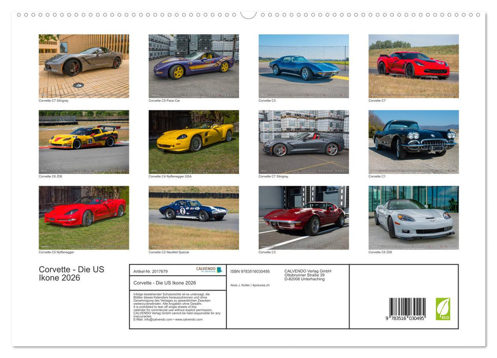 Corvette - Die US Ikone 2026 (CALVENDO Premium Wandkalender 2026)